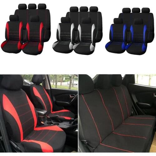 9PCS Car Seat Covers stain-proof wear-resistant Fit Most Auto Covers Seat Protector interior Accessories for car Detail Styling