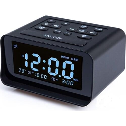 New LED Digital Bedroom Alarm Clock Radio With Usb Charging Port Clocks Control Radio Temperature Electronic Desk Clock