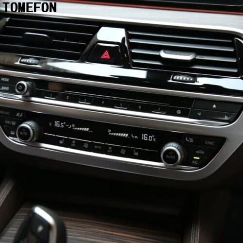 For BMW 5 Series G30 2017 2018 ABS Chrome Car Interior Central Console CD Panel Control Air Condition Switch Cover Trim Frame