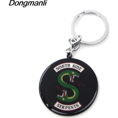 DMLSKY 12pcs/set TV Series Southside Serpents Keyring Car Keychains For Women And Men Alloy Keys Holder M2080