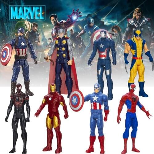 30cm Marvel Super Heroes Action Figure Toys The Avengers Endgame Thor Thanos Wolverine Iron Man Christmas Toy Doll for Boy Kids