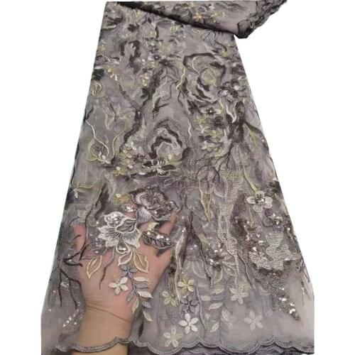French Lace Fabric Embroidered Nigerian Tulle Lace Fabrics With Sequins African Lace Fabric For Wedding Sewing cd66-406
