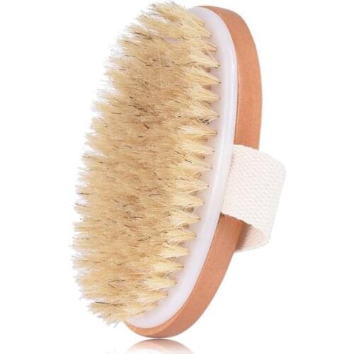 Hot 100pcs/lot Dry Skin Body Brush Soft Natural Bristle Shower Brushes Wooden Bath Shower Bristle Brush SPA Body Brushes