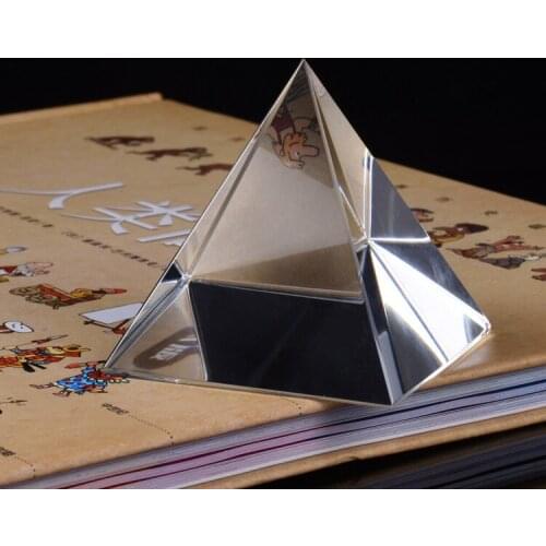 Crystal Pyramid Rainbow-Prism Optical Glass Pyramid Egyptian Crystal Glass Pyramid Prism Rainbow Science Ornaments