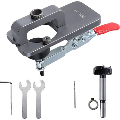 KKmoon 35mm Hinge Hole Drilling Jig Set Hinge Hole Locator Guide Kit Hinge Hole Opener Woodwooking Tools Kitchen Cabinet Doors