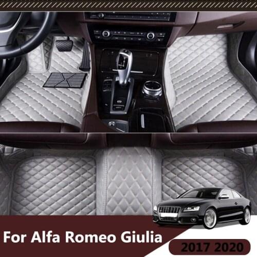 Carpets For Alfa Romeo Giulia 2020 2019 2018 2017 Car Floor Mats Auto Waterproof Accessories Interiors Artificial Leather