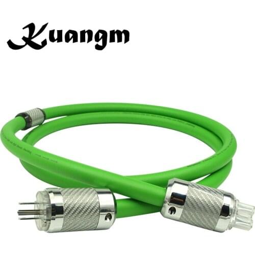 Kuangm HIFI audio silver plated Power bulk cable EU/US power plug AC power cord Amp CD DVD player Speaker audio power cable