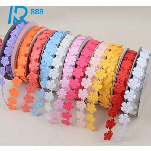 2 cm wide 10 yards/pack DIY ribbons clothing accessories gift ribbons cute petal embossed flower-shaped
