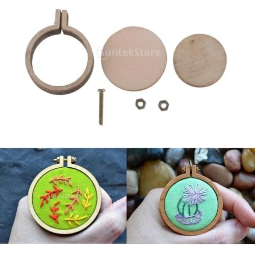 Mini Embroidery Hoop Wooden Bulk Cross Stitching Frame for Crafts Accessories