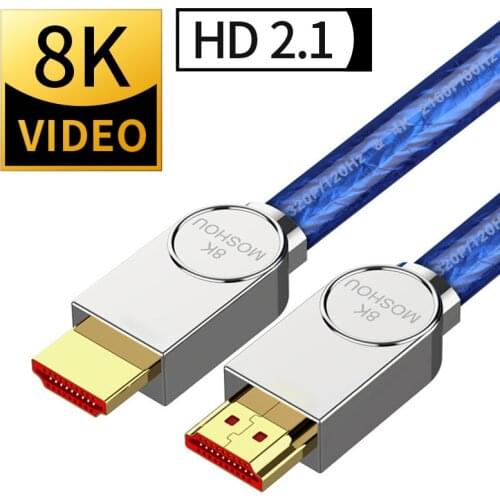 Moshou 8K HDMI-compatible 2.1Cable UHD 8K@60Hz HDR RGB 4:4:4 48Gbps HDCP2.2 for Splitter Switch PS4 TV xbox Projector Computer