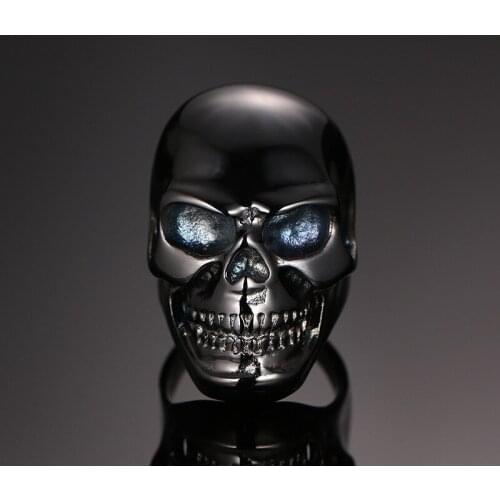 Man skull rings Stainless Steel Mens Cool Heavy Death Skull Heads Rings gothic punk size 8-12