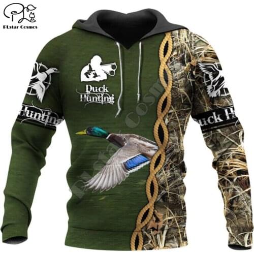 NewBrand Newest Duck Hunting Animal Hunter Art Camo Tattoo Funny Casual Tracksuit Pullover Harajuku 3DPrint Men/Women Hoodies D1
