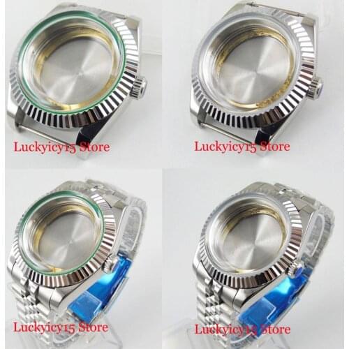 Stainless Steel 40mm Watch Polished Case Fit ETA 2836 MIYOTA Movement