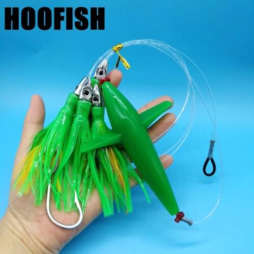 HOOFISH 1pcs New Trolling Aircraft Lure 125g/174cm 2Colors Big Wings Sea Fishing Soft Baits Tuna Lures Fishing Tackle