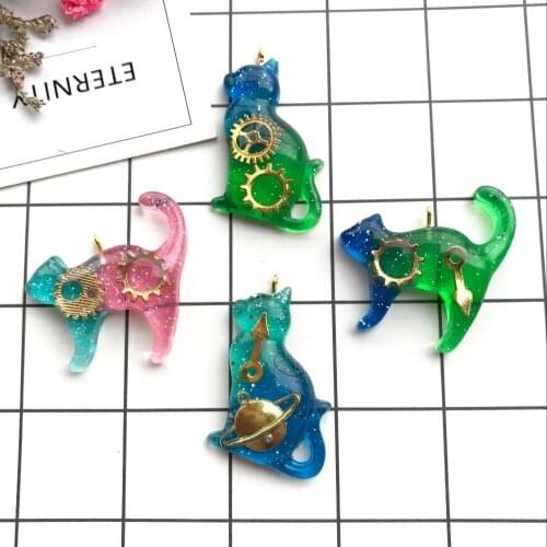10pcs resin cat flat back earring charms very cute keychain pendant necklace pendant for DIY decoration