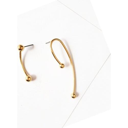 Golden Earrings Earrings Fashion Geometry Earrings Contracted Asymmetric Earrings Delicate and Pretty Girl Accessories Women Xm