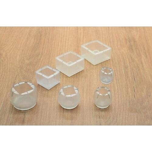 Furniture Legs Silicone Thickened Transparent Caps CoversTable Chair Sofa Foot Protector 6/16pcs
