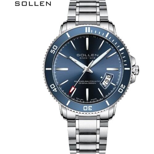 SOLLEN Japanese Movement Mechanical Watches Top Luxury Brand Waterproof Sport Men Automatic Watch Luminous Men Watch SL-609