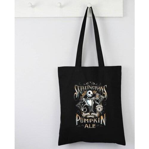 Nightmare Before Christmas Fashion Tote Bag Pumpkin Custom Bags with Logo Eco Friendly Women Horror Movie Witch Bags