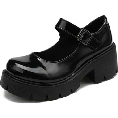 Vintage Soft Sister Girls High Heels Waterproof Platform College Student Cosplay Costume Shoes Lolita Shoes Women Japanese Style