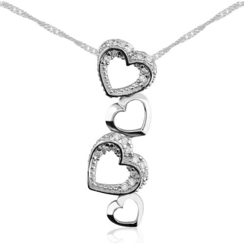 Silver Hearts Lady Necklace