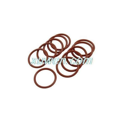 10 Pcs 25mm OD 2mm Thickness Red Silicone O Ring Oil Seals