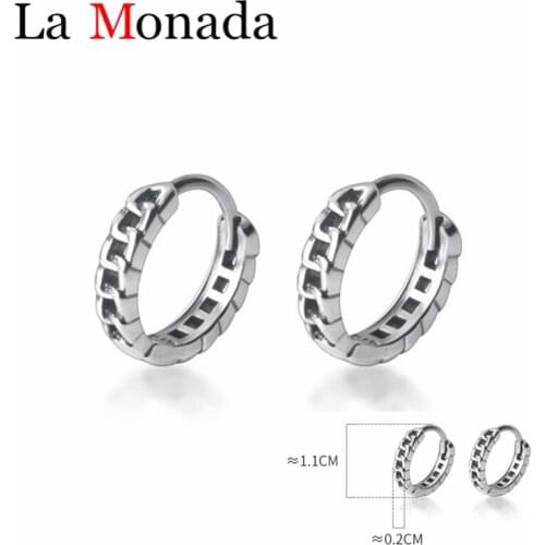 100% 925 Sterling Silver Minimalist Round Twist Pattern Hoop Earrings For Women Girls Daughter Silver 925 Jewelry Gift