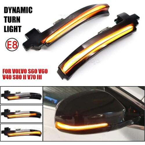2Pcs/Lot LED Dynamic Blinker Turn Signal Light Side Mirror Sequential Lamp For Volvo V40 CC II V60 S60 2011-2018 S80 V70 III