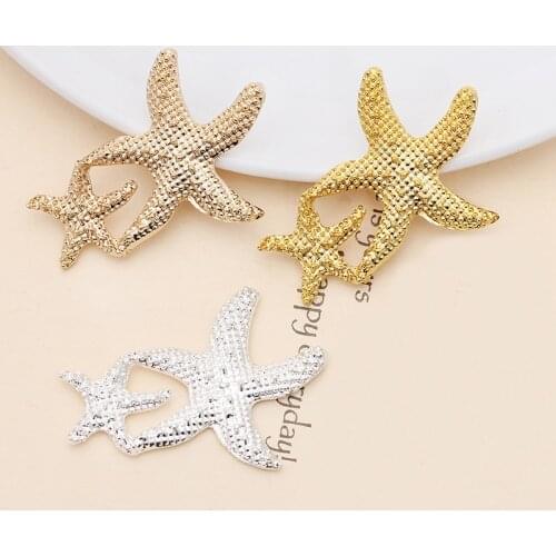 20PCS 42*30mm Fashion Metal Zinc Alloy Starfish Connector Charm DIY Jewelry Accessories
