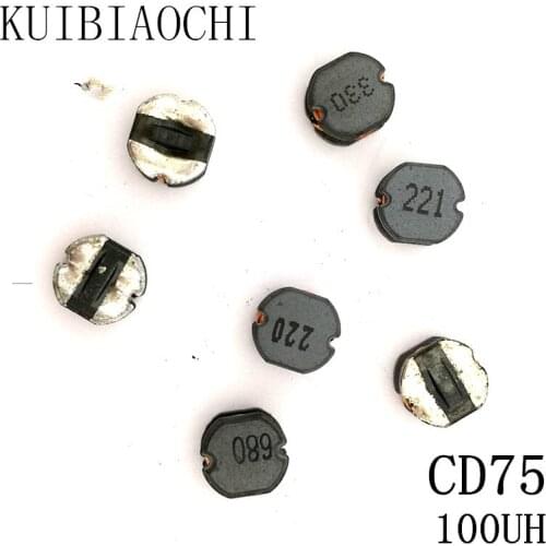 20pcs/LOT SMD Power Inductor CD75 100UH 101 7.8*7.0*5.0mm Unshielded winding inductor