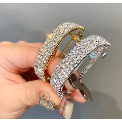2021 New Crystal Barrette Accessories Rhinestone Hairpin Hair Clip Hair Gifts Ponytail Buckle Women Hair Accessories Hairgrip