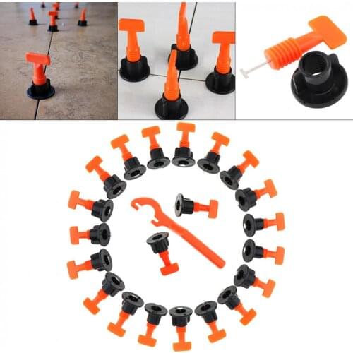50pcs/set Reusable PP Plastic Tile Leveler Wall Tiles Artifacts Clip Locator with T-shaped Needle and Wrench 2021