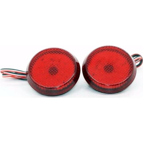6.8 cm Car LED Tail Rear Bumper Reflector Lights Round Reflective Brake Stop Light Lamp for Toyota Corolla X-Trail Motor Truck