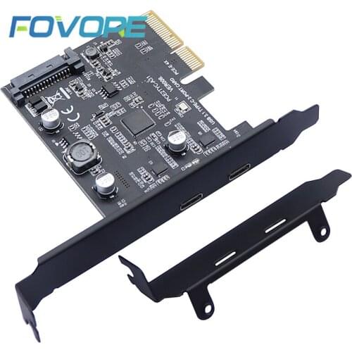 PCIe USB 3.1 adapter 2 port USB 3.1 Type C to PCI e converter controller PCI-e to USB3.1 Type-C TypeC PCI express adapter