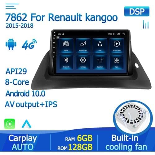 For Renault Kangoo 2015-2018 6GB 128GB Android Car radio Player GPS Navigation RDS Auto Stereo 2din Multimedia Video DSP carplay