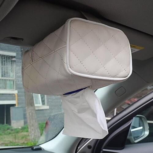 Car Faux Leather Sun Viper Back Seat Hanging Tissue Box Paper Holder Container Easy To Clean Installation No Deformation