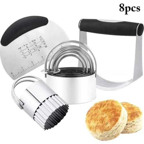 8pcs Dough Blender Set Kitchen Stainless Steel Pastry Cutter Dough Pastry Blender Bakeware Sets for Home Baking