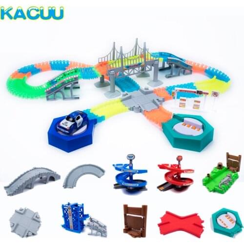Big Size Glowing Race Track Diecasts & Toy Vehicles Accessories Bridge Racing Track Boys Girls Toy For Children Gifts
