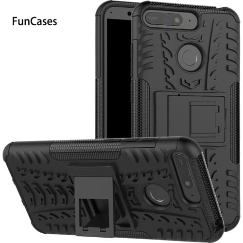 Bumper Armor Case For Honor 7A Pro Case Heavy Duty Stand Holder Silicone Cover For Huawei Honor 7A Pro Case Honor 7A Pro Cover