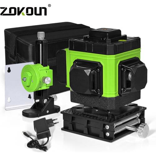 CLUBIONA Line Laser Level 3D Self-Leveling 4000mAh Battey Green Beam Horizontal And Vertical Cross With Remote Control