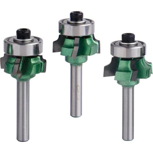 1pc 1/4/6.35mm Woodworking Milling Cutter R1/R2/R3 Trimming knife 4 Flutes Edge Wood Cutter Wood Router Bit