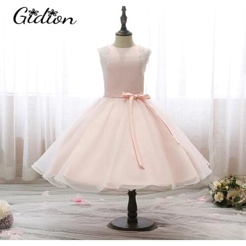 Kids Girls Party Dresses Appliqued Ball Gown Prom Dresses Girl Birthday Party Dress Weddings Children Princess Evening Dress