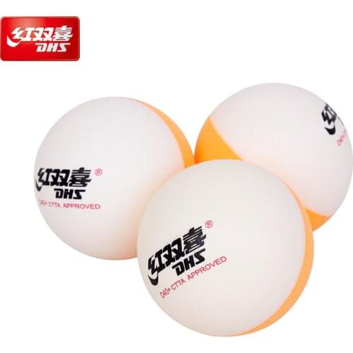 DHS BI Colour table tennis ball new material double color seamed ABS D40+ plastic ping pong poly tenis de mesa