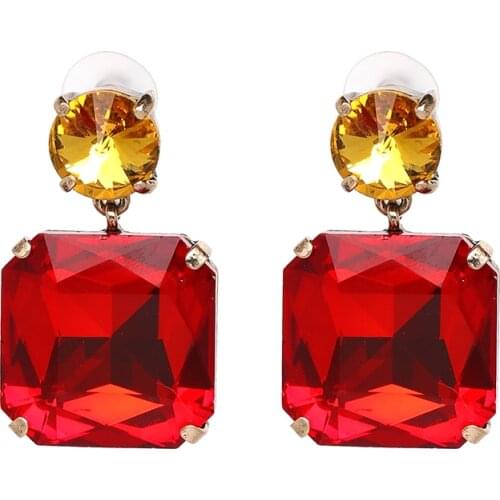 Ethnic Geometric Earrings For Women Crystal Dangle Earrings Long Drop Earrings Jewelry Brincos Accessories