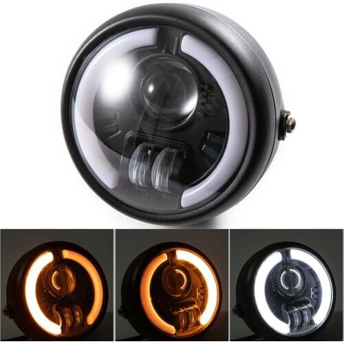 6.5 Inch Motorcycle LED Headlight High Low Beam Turn Signal Lamp Projector For Harley Bobber Honda Yamaha Kawasaki Cafe Racer