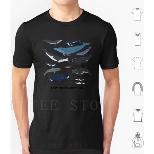 Know Your Baleen Whales T Shirt Print Cotton Baleen Whales Right Whale Southern North Atlantic Northern Pacific Pygmy Common