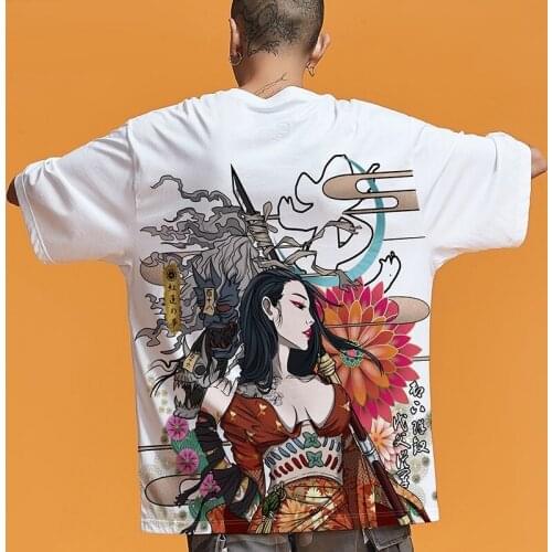 Men Hip Hop T Shirt 2021 Asian Streetwear Japanese Sakura Tshirt Short Sleeve Cotton Summer Harajuku T-Shirt Japan Style ZZ441