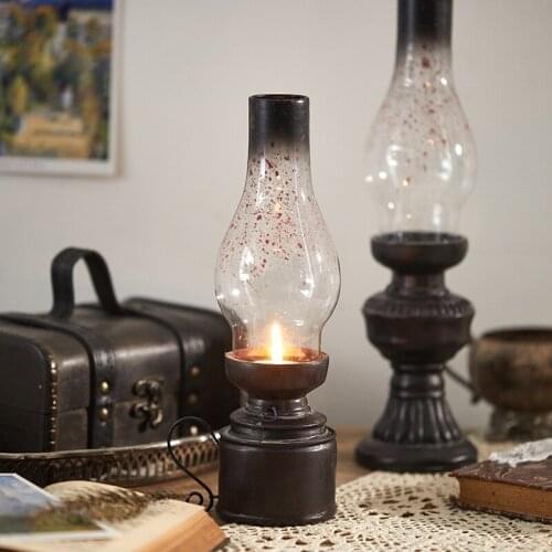 Vintage Style Kerosene Lamp Old Fashion Candlestick Candlelight Dinner Use Table Decorations Romantic Candle Stand