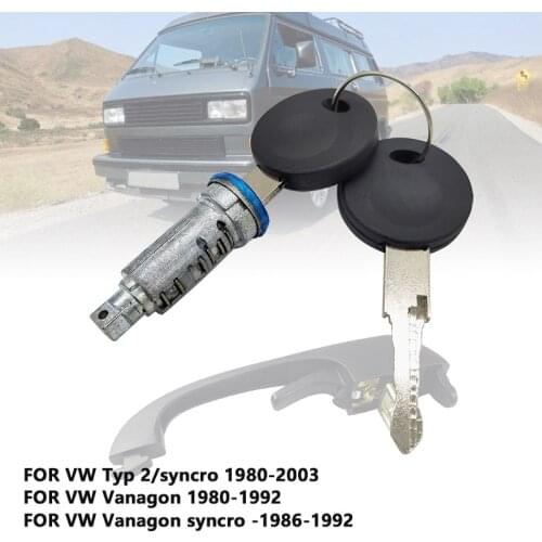 Front exterior door handle repair kit with key lock cylinder, rubber pad FOR VW Type 2 / Syncro Vanagon Syncro 251837205
