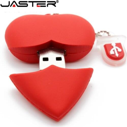 JASTER Love heart style usb flash drive pen drive 4gb 16gb 32G 64G usb stick pendriver u disk thumb drive necklace a good gift